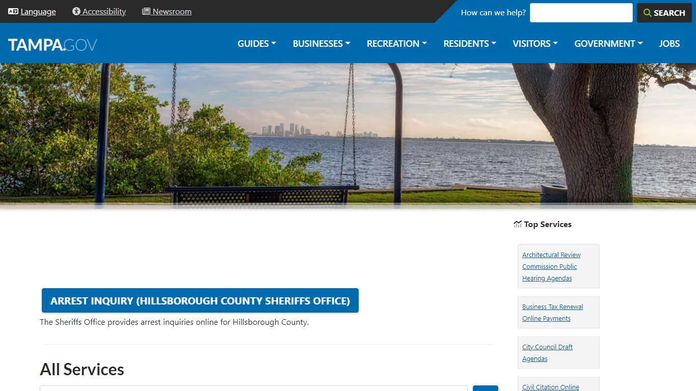 Arrest Inquiry (Hillsborough County Sheriffs Office) - City of Tampa